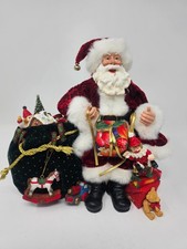 VTG Santa Figurine 9in.x 9in. LG Santa sack and presents