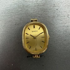 Rado Watch Women 20mm Gold Dial Gold Tone Oval Manual Wind Runs 332.7743.2