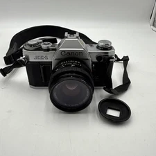 CANON AE-1 35mm SLR FILM CAMERA WITH 50mm f/1.8 CAMERA LENS - TESTED EX+