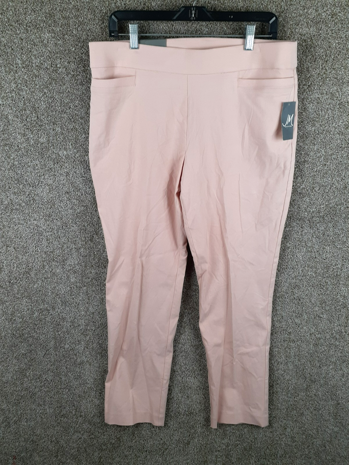 JM Collection Women's Slim Leg Pants L Pink Comfort Waistband Tummy Control NWT
