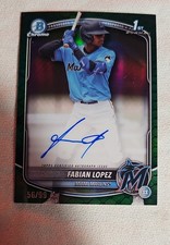 2025 Bowman - Chrome Prospect Autographs Fabian Lopez 56/99 #CPA-FL Green Grass