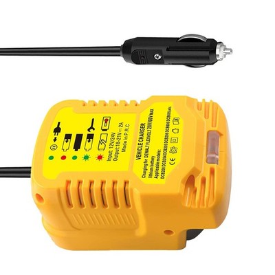 Portable Vehicle Charger for DeWalt 18V 20V Li-ion Batteries Travel Friendly