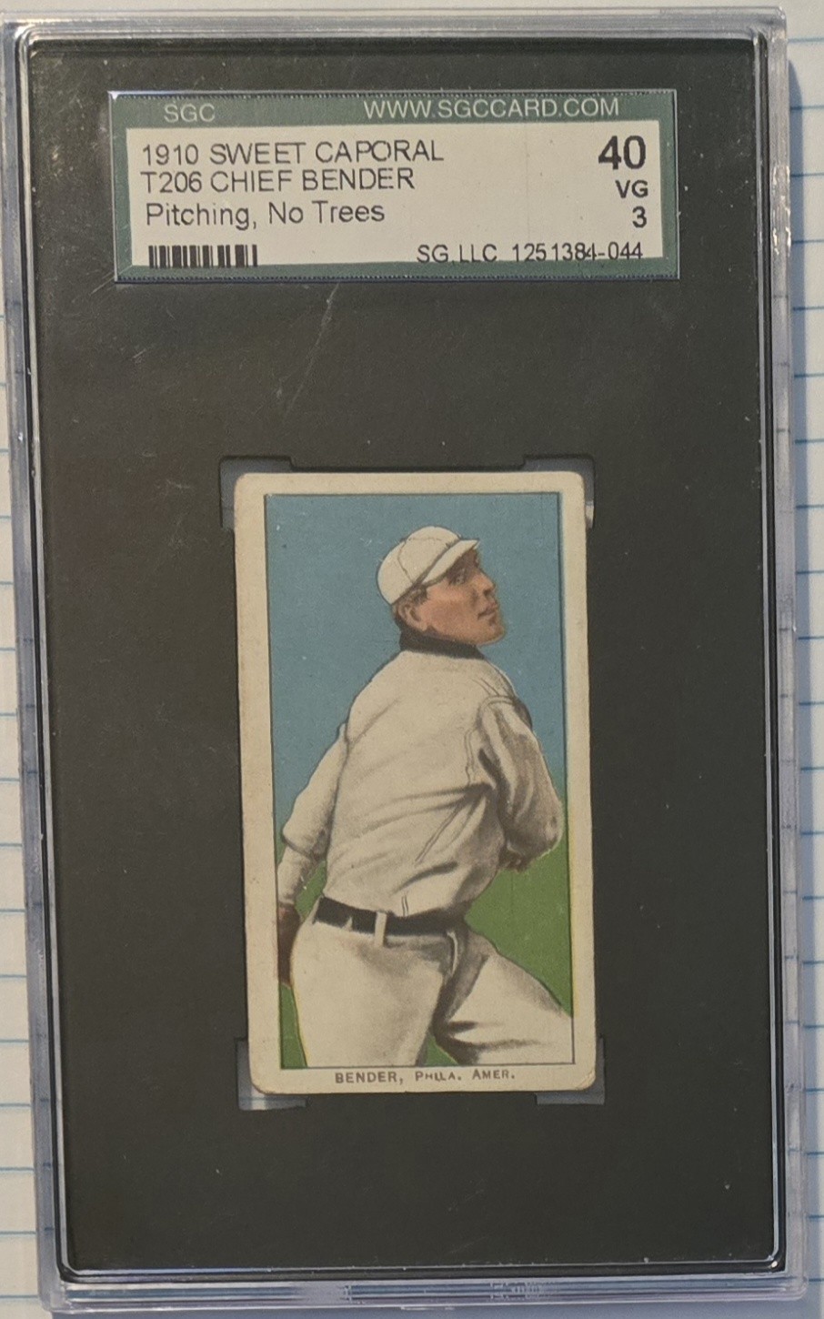1910 T206, Chief Bender, SGC 3! [Pitching, No Trees] - Hall of Famer Buy It Now 