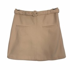 ABERCROMBIE  FITCH Mini Skirt Beige Ivory Small Belted Preppy Cleangirl Neutral