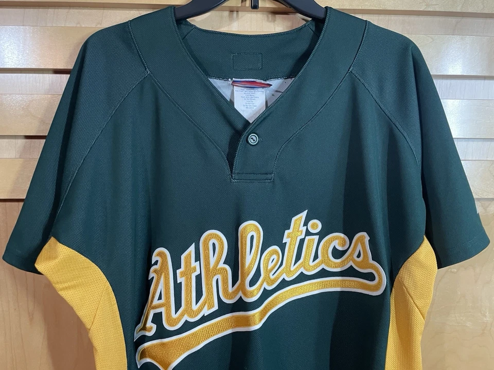 复古 Majestic Coolbase MLB 奥克兰田径 A 码球衣 L 码 — 第 2/4 张图片