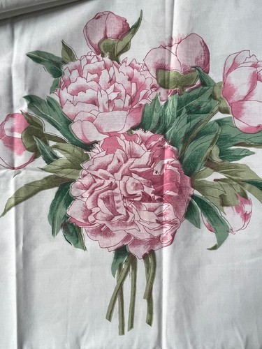 NEW Martex *FULL Flat SHEET & Pair PILLOWCASES FLORAL Vintage Shabby Peonies - Picture 8 of 10