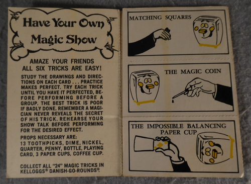 Milton's Magic Show Tricks Cards Book # 2 Kellogg Company 1972 Danish Go Rounds - Foto 3 di 4