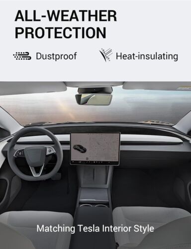 Tesla Model 3 2024 2025 Dashboard Cover Pad Sunshade Protector Anti-UV Dash Mat - Foto 4 di 8