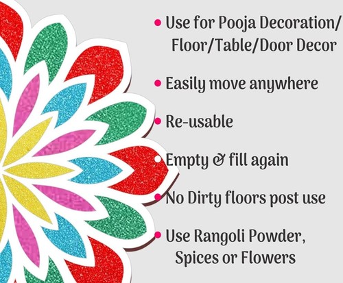 Rangoli Design For Diwali Decor,Diwali Gift, Mandala Art,Random Design, 30 CM - Picture 10 of 11