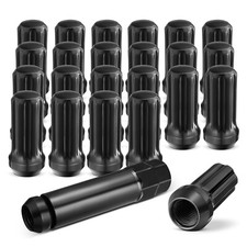 24 Black M14x1.5 Spline Lug Nuts Key For Chevy Gmc Silverado Sierra 1500