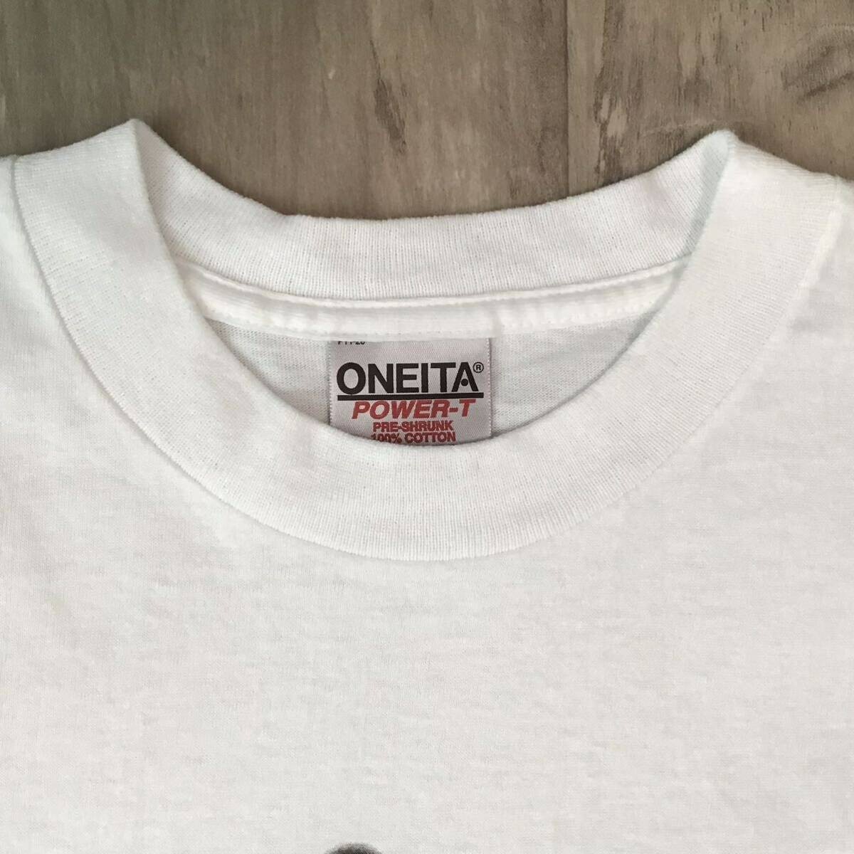 Vintage BAPE Oneita body Schadaraparr T-shirt NIGO White A Bathing 