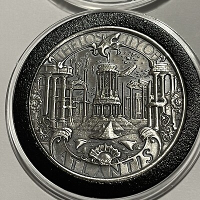 1 オンス　銀貨　 ATLANTIS　Cities Series POSEIDO Atlantis / Poseidon 1oz .999 Silver Bullion Antiqued Round