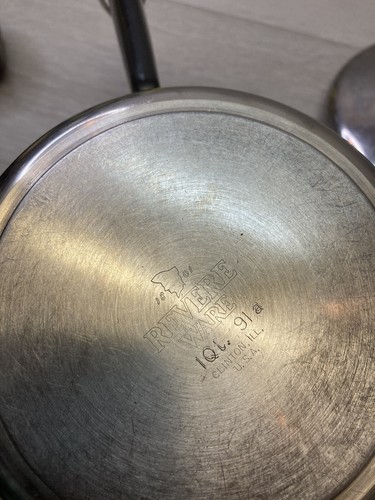 Vintage Revere Ware 2 QT Quart Sauce Pan with lid 971 Clinton IL - Picture 5 of 7