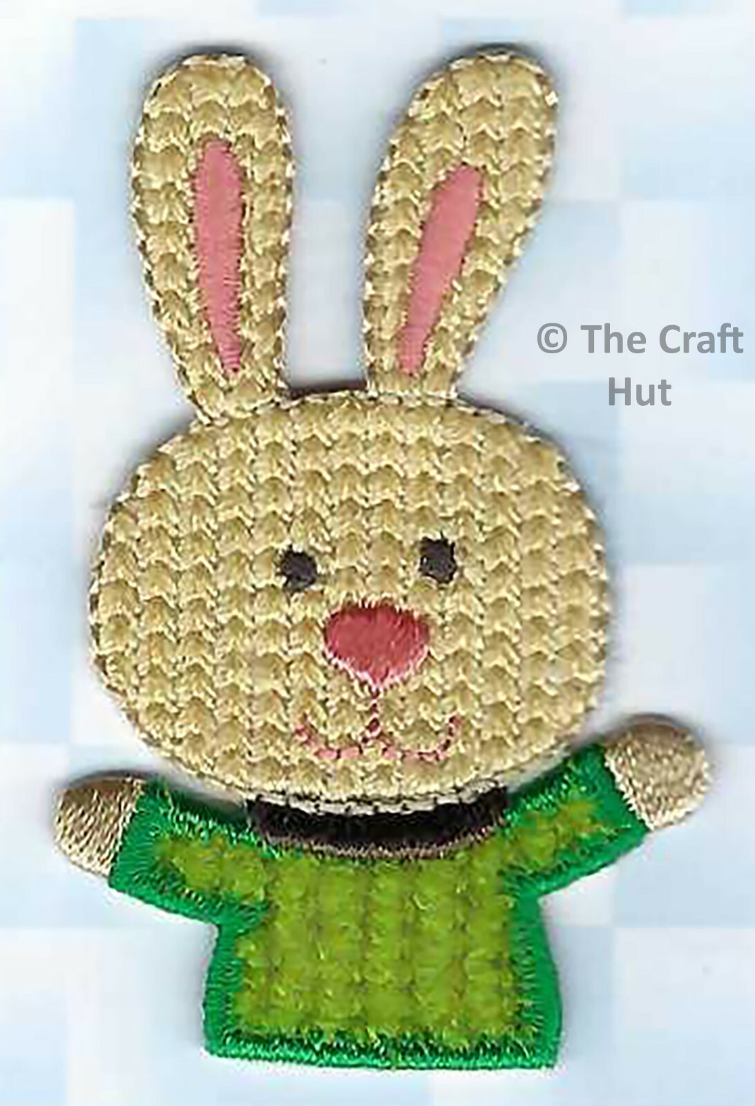 Iron On or Sew On Novelty Motif Craft Factory Patch Bunny Rabbit 6cm x 4cm New