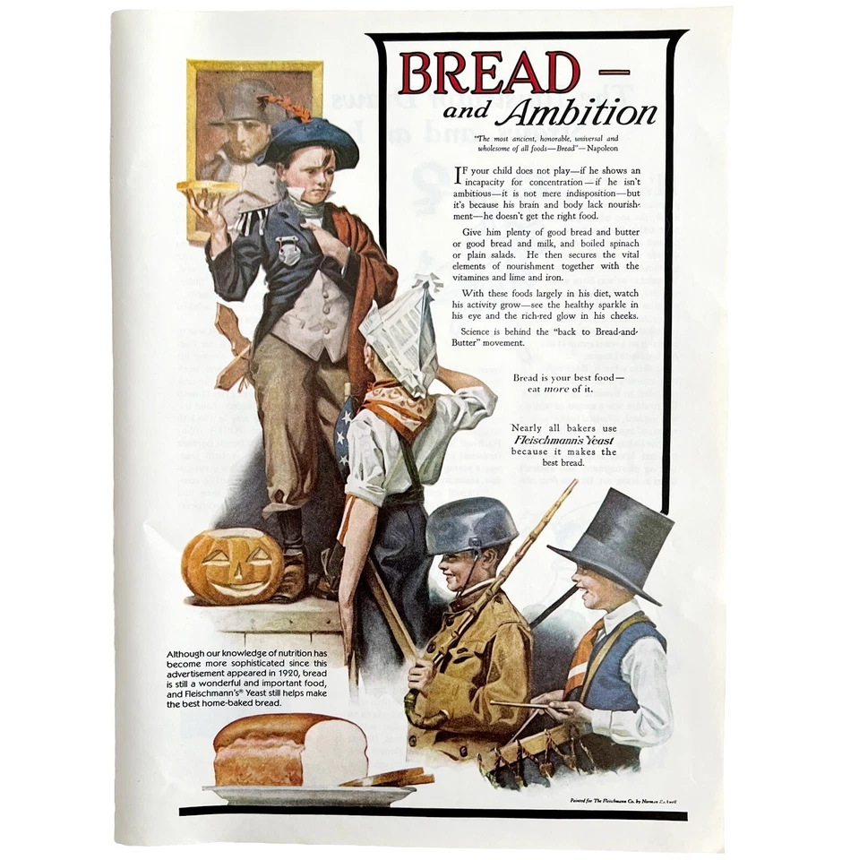 Fleischmann Bread Norman Rockwell 1979 Advertisement Halloween Pumpkin DWKK14 - Image 2 of 2