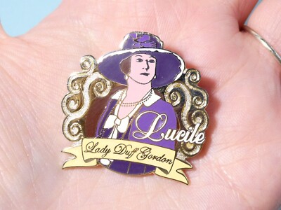 Danbury Mint Enamel Badge RMS Titanic Passenger Lucile Lady Duff Gordon #WSL28
