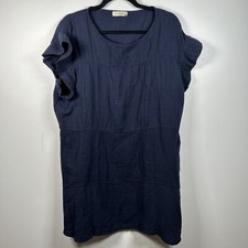 Stark X Saint Remi Shift Dress Tunic Mini Cotton Navy Blue Women's Size Medium