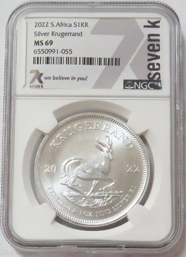 2022 SILVER SOUTH AFRICA 1oz KRUGERRAND COIN NGC MINT STATE 69