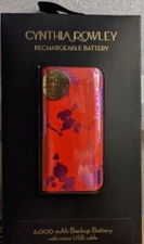 Cynthia Rowley Rechargeable Power Bank Battery 3,000 mAh with Cable in Red