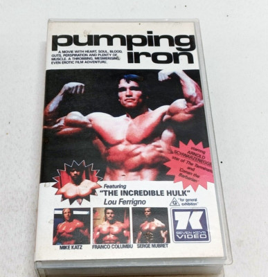 Vintage Pumping Iron - Arnold Schwarzenegger & Lou Ferrigno - VHS Video Tape