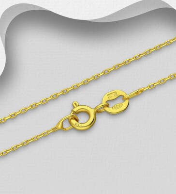 925 Sterling Silber Ankerkette 20 cm 18K vergoldet Italien gepunzt Geschenk