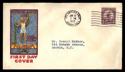 MayfairStamps US FDC 1932 California Los Angeles Olympics First Day Cover aas_04