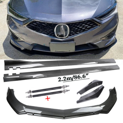 For Acura Integra Carbon Fiber Front Bumper Lip Chin Spoiler Body Kit Side Skirt