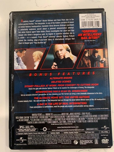 NEW - The Interpreter (DVD, 2005, Full Screen) 🔥💥⚡️ - Bild 3 von 3