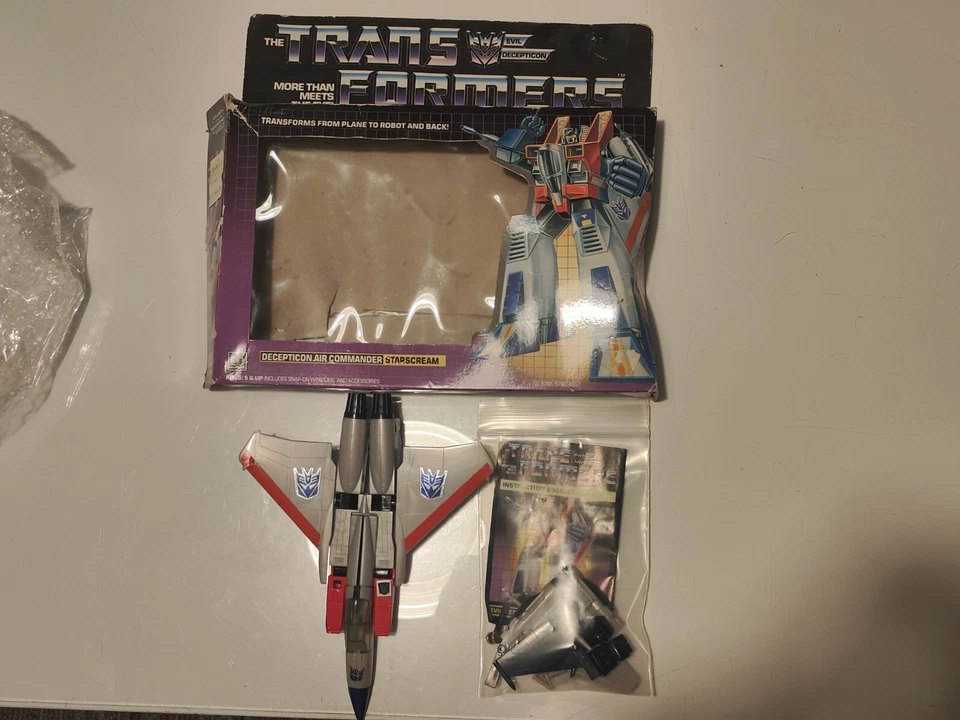Transformers G1 Starscream 1984 Hasbro Con Accesorios Caja Y Manual - Imagen 2 de 4