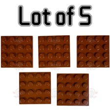 NEW Lego Bulk Lot - 5x Reddish Brown 4 x 4 Plates 3031 Part - Cheapest! FREE!