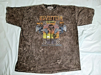 Led Zeppelin Men's Retro  1977 Live In Concert Tie Dye Tee T-Shirt 1X/2X