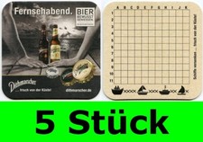 5 Stück Bierdeckel Dithmarscher Brauerei Fernsehabend Marne Bar Theke Tresen