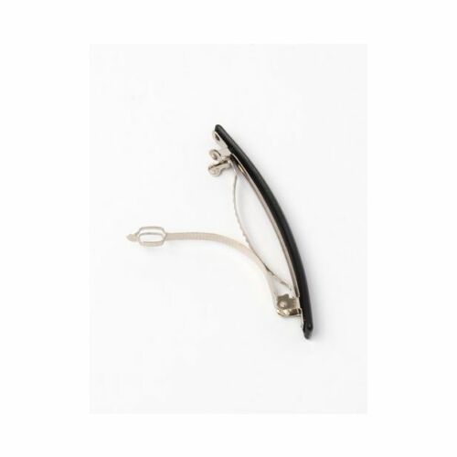 Black long acrylic rectangle barrette clip 8cm spring release - Picture 3 of 4