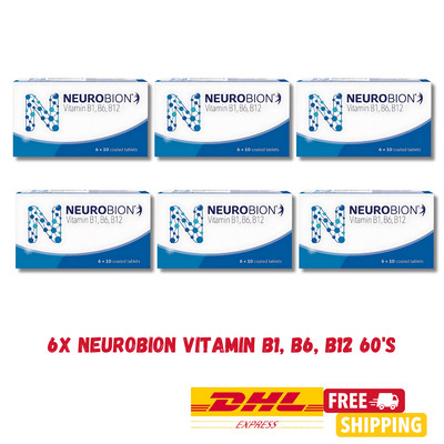 6x [New Packing] Neurobion Vitamin B1, B6, B12 60's - Nerve Health & Pain Relie