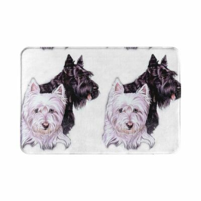 Scotty Rug Mat Scotty And Westie Collage Polyester Doormat Rug carpet Mat Footpad ...