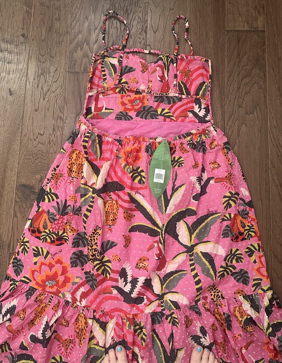 NWT Farm Rio Leopard Forest Midi Sundress - Size XL | eBay
