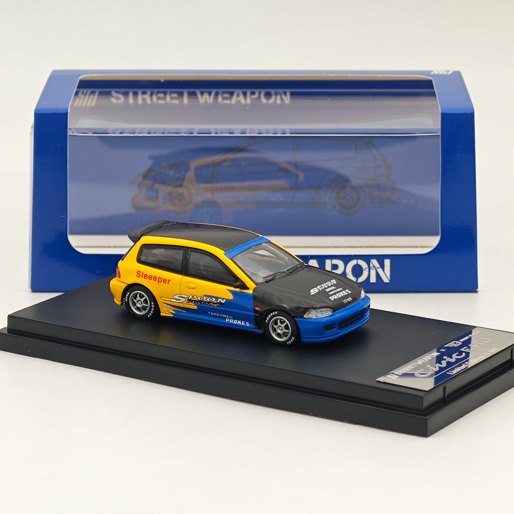 Street Weapon 1:64 Civic EG6 Spoon Racing Sport Diecast Model Cars