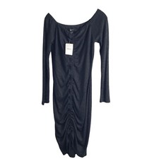 Forever 21 Womens Plus Size 2X Black Metallic Ruched Dress