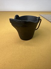 Vintage Miniature Dollhouse Cast Iron Coal Scuttle Ash Bucket 2 X 3 1/4 Diorama