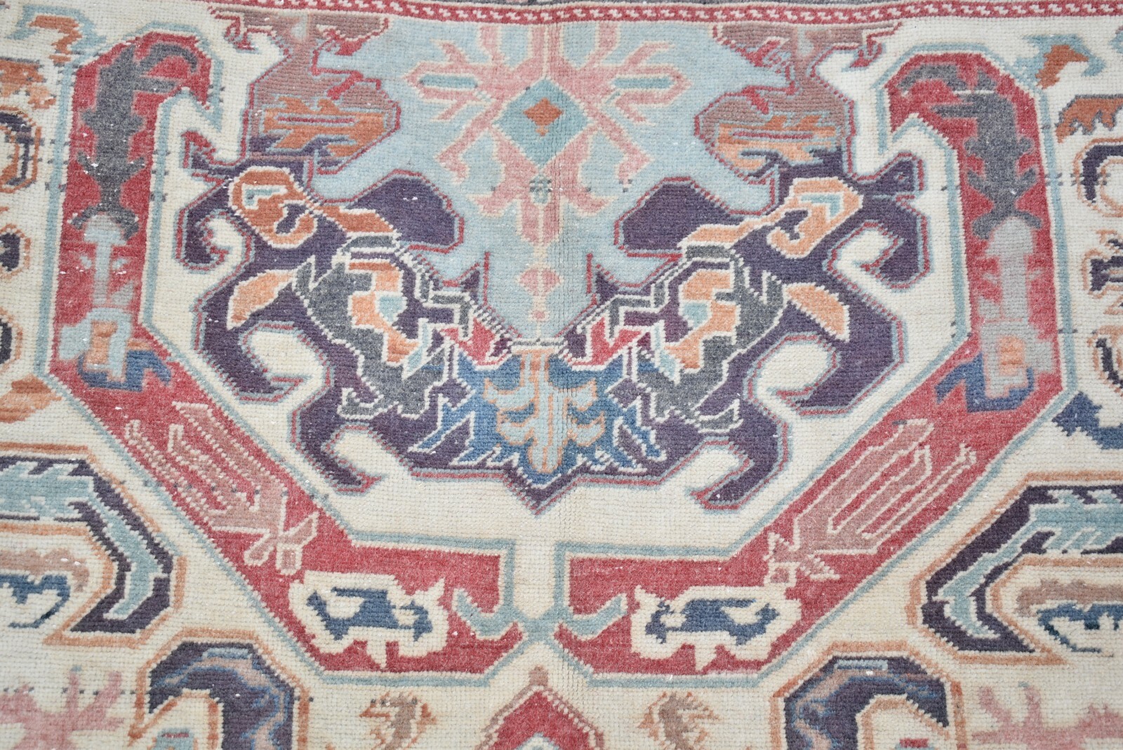 Turkish Rug 52'' x 90'' Vintage Muted Dye Rug Hand-knotted Rug Kayseri Wool Rug