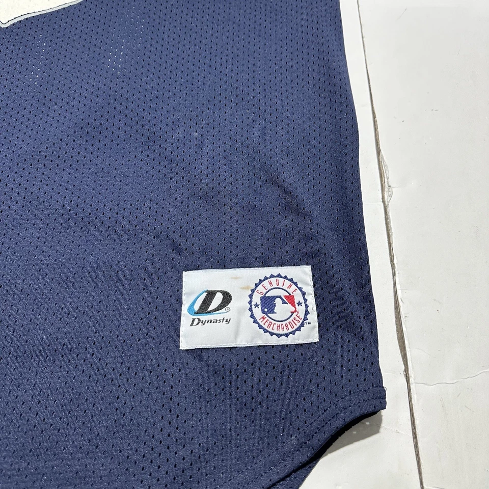 Camiseta vintage Jason Giambi 25 para hombre botón medio delantero New York Yankees azul Foto 2 de 4