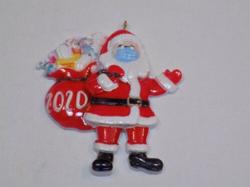 Year 2020 Santa with Mask Christmas Holiday Ornament Bag of Toilet Paper Tissue+ - Picture 1 of 3