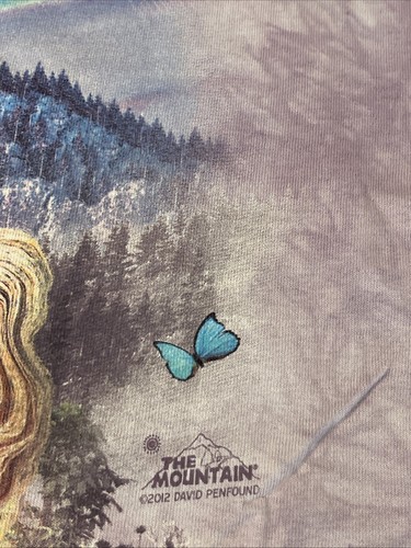 Unicorns and Rainbow The Mountain Tie Dye Purple T Shirt Adult S Delta Apparel - Picture 3 of 5