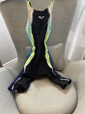 Arena Japan FAR-0532WJ R140 Kneeskin, Black/Blue/Green (similar US Sz youth 22)