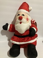 International Silver Co Santa Claus Plush Stuffed Parachute Fabric VTG Christmas