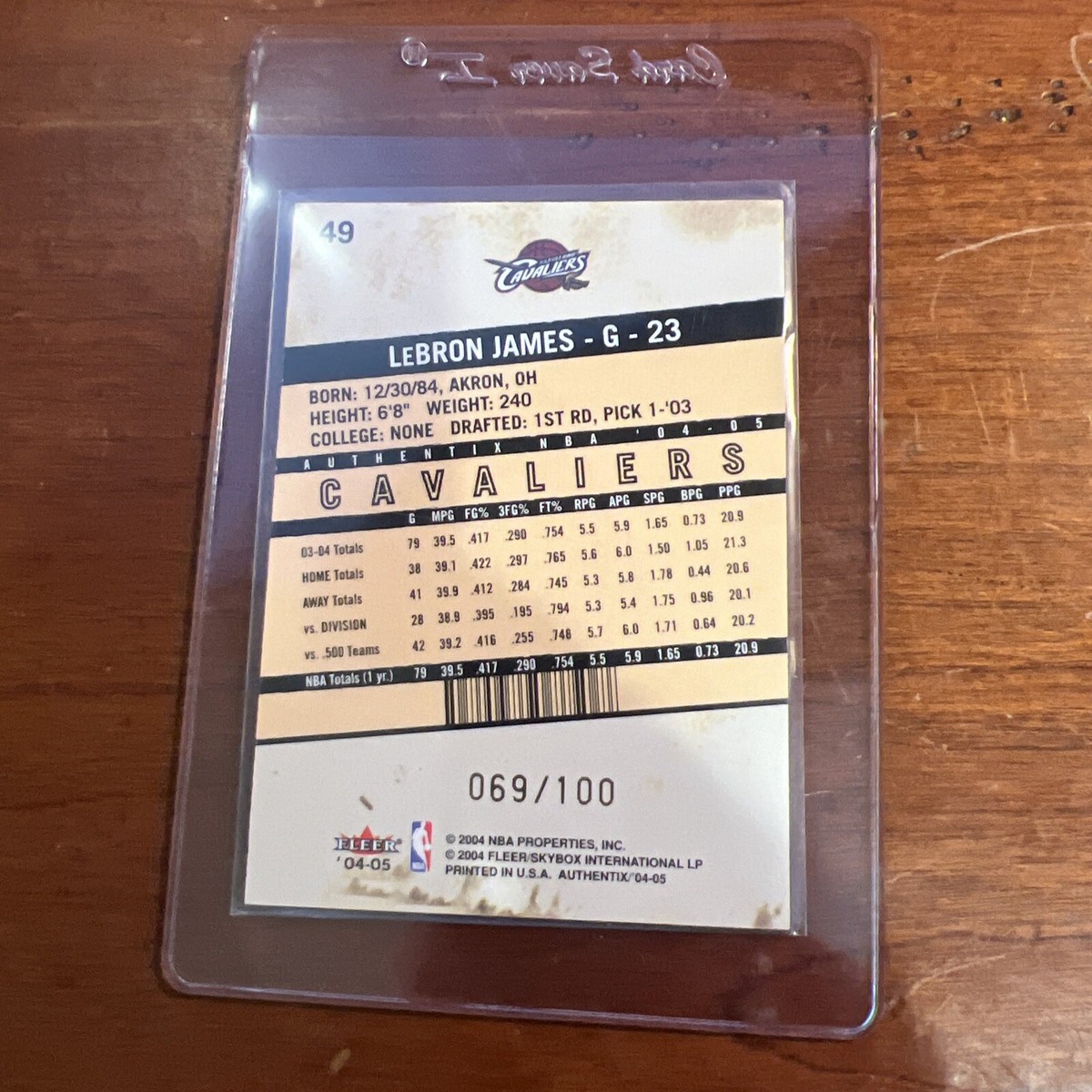 FLEER  AUTHENTIX Lebron James 100シリ 2004 Fleer Authentix LEBRON JAMES GENERAL ADMISSION#49 Rare
