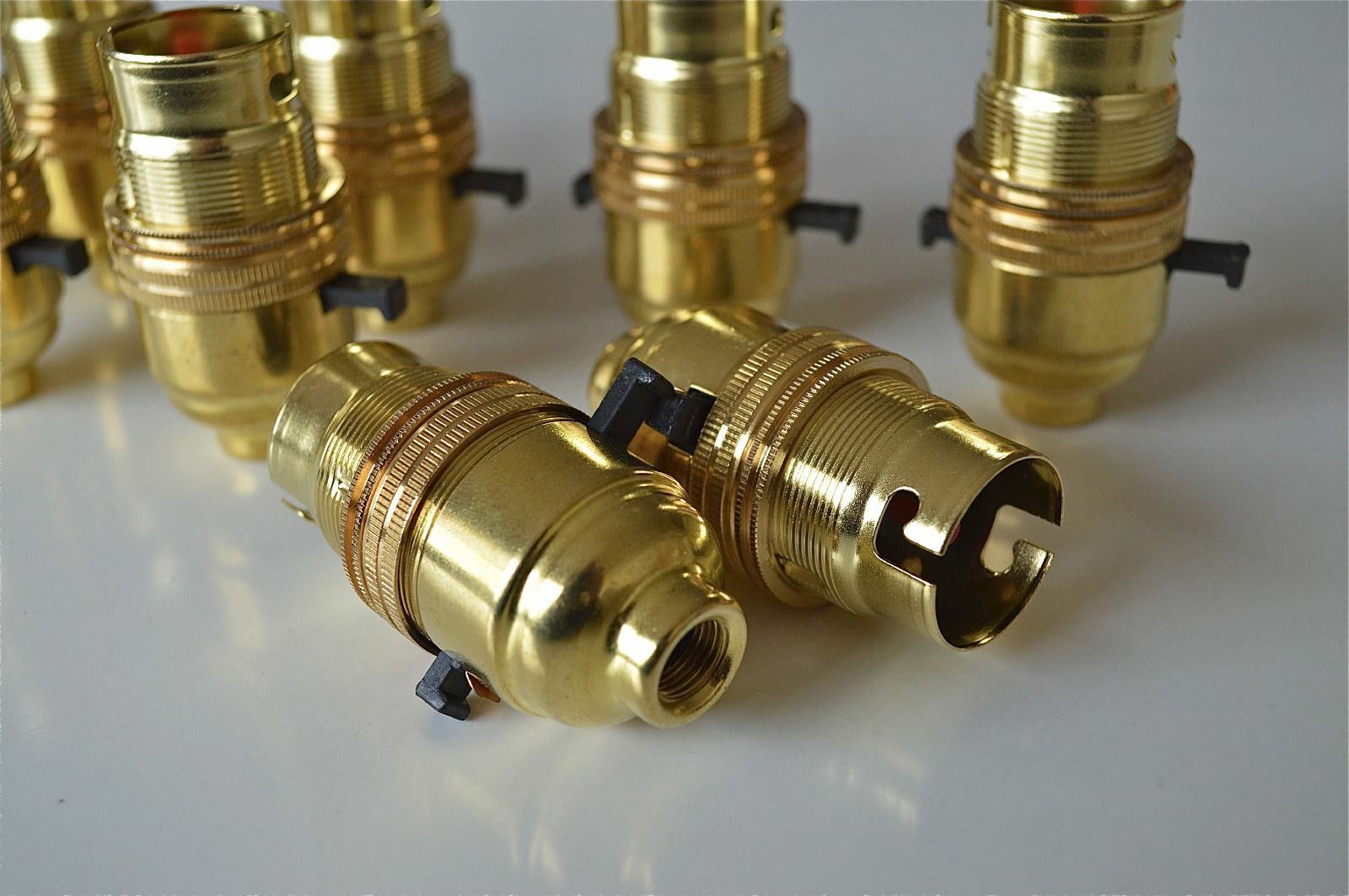 10 BRASS SWITCH FITTING LAMP BULB HOLDER LAMP SHADE RING 1/2