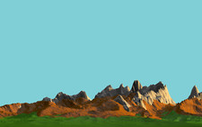 Landscape low poly mountains art Custom Gaming Mat Desk