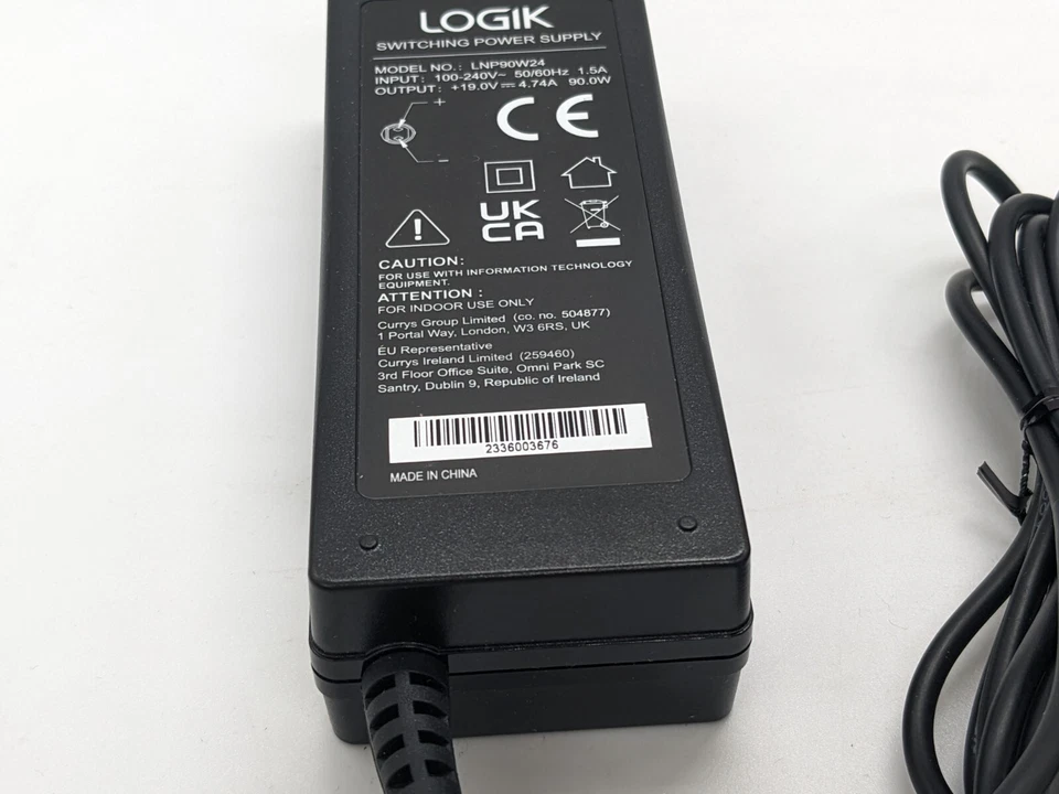 БЕЗ НАКОНЕЧНИКА Logik универсальный адаптер питания ноутбука LNP90W24 19V для HP Dell Lenovo читать - Изображение 3 из 4