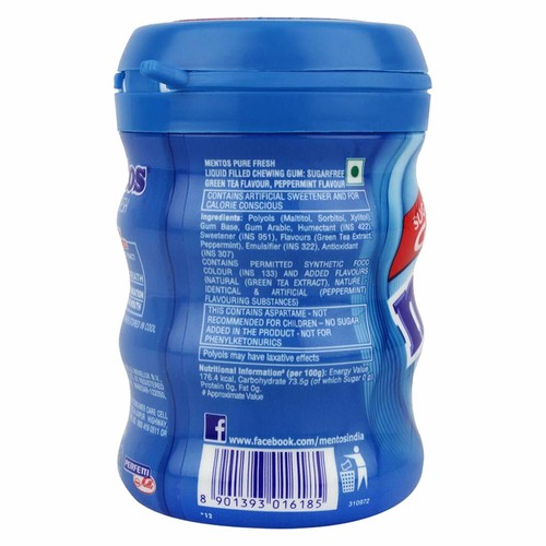 Mentos Pure Frische Kaugummiflasche Frisch Minze, Speer Minze 54,6 g zuckerfrei Reiner Atem - Bild 11 von 12